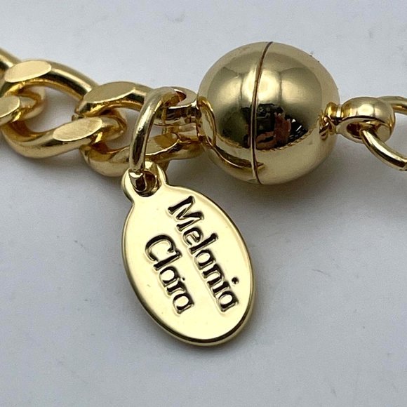 Melania Clara Women's Gold Plated Crown Hook Letter C Pendant Chain Necklace - Picture 2 of 5